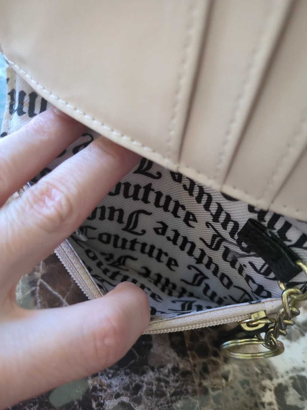 Juicy Couture Black Embossed Card‎ Holder Keychain